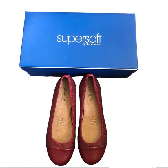 🌿 DIANA FERRARI 🌿 red snake skin wedge slip on shoes size 7 - Picture 5 of 7